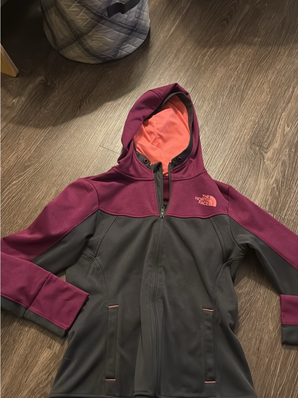 The North Face Womens Hooded Jacket - Plum & charcoal